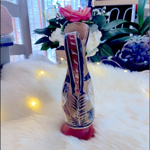 Tonala Mid-Century Mexican Folk Art Pottery HandPainted Signed Pitcher Vase Art - Picture 9 of 17